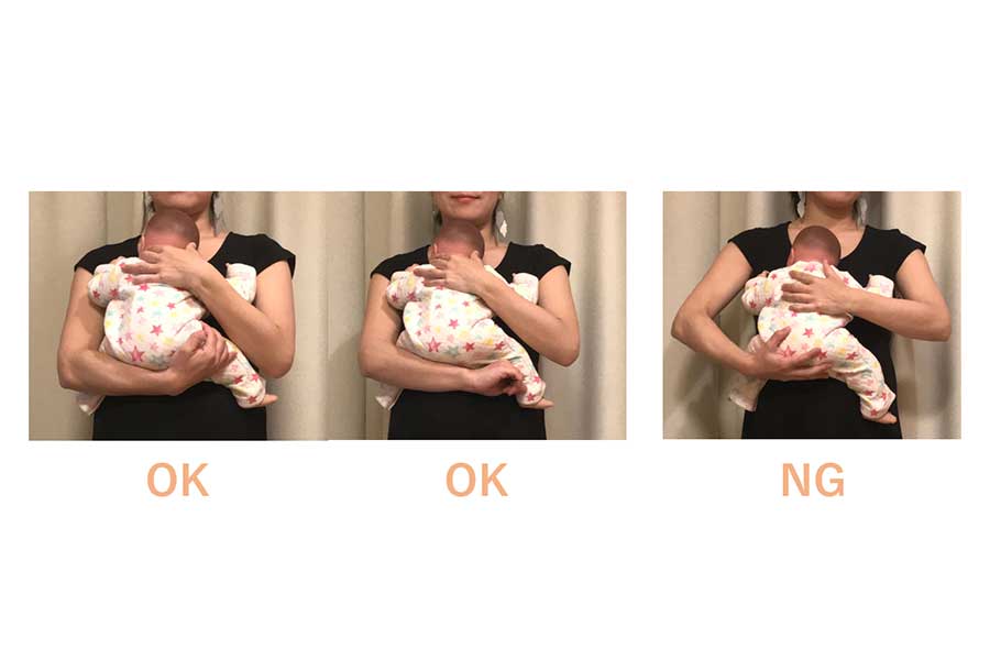赤ちゃんを抱っこする際は腕全体や手の甲なども使うと良い【写真：Hint-pot編集部】