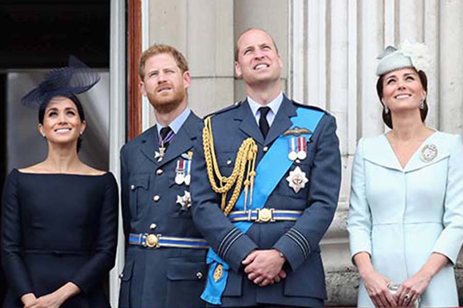 メーガン妃とヘンリー王子、ウイリアム王子とキャサリン妃【写真：Getty Images】
