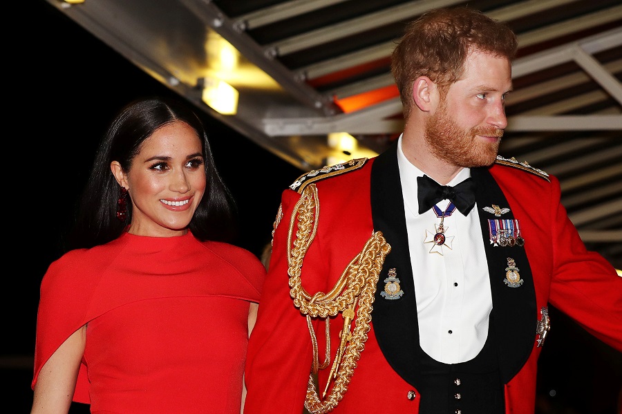音楽会に姿を見せたメーガン妃とヘンリー王子。問題の「表情」はこの帰りで…【写真：Getty Images】
