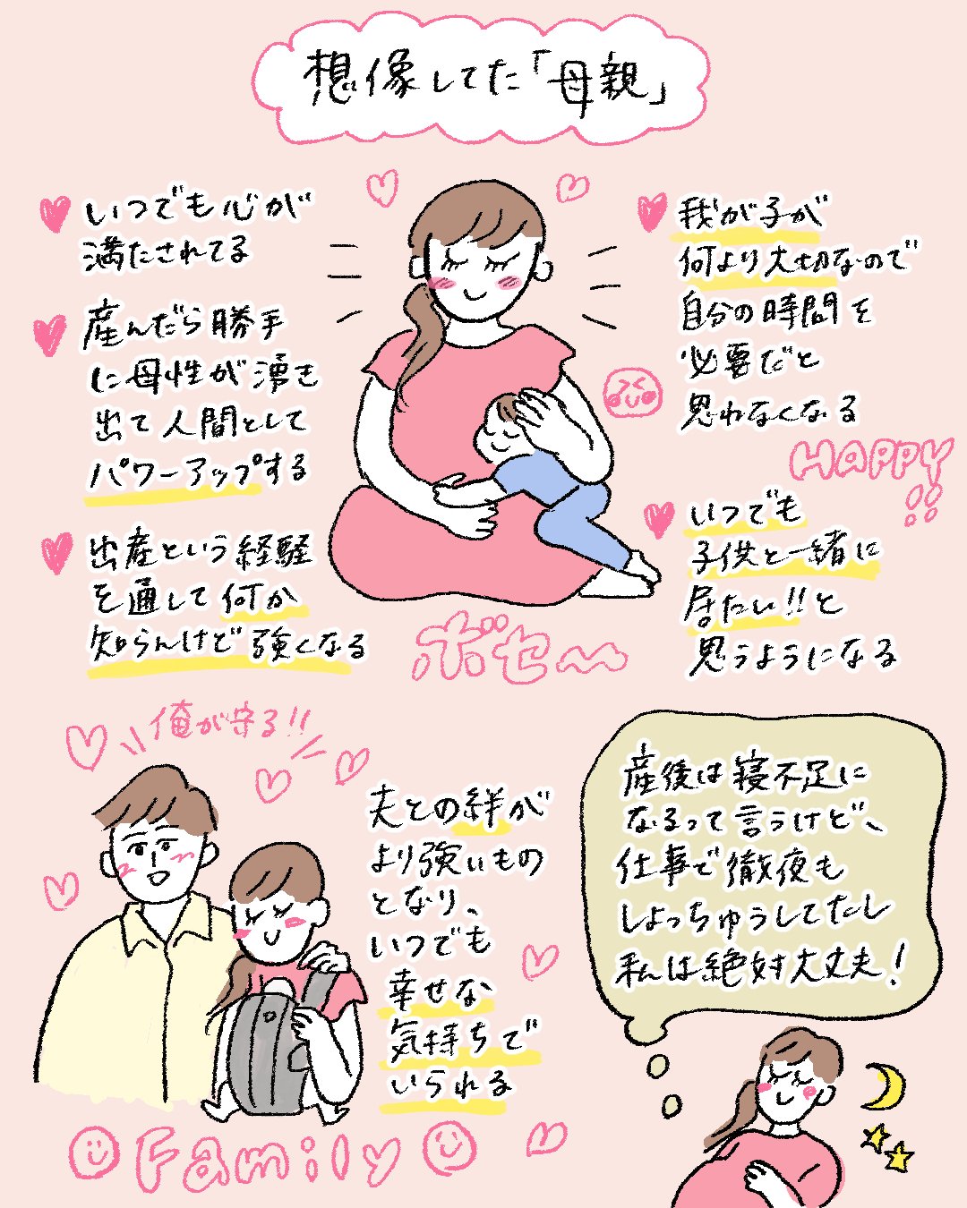 理想の母親像と 実際の私 2枚のイラストに共感の声が殺到 イイネ3億回押しました Hint Pot 2