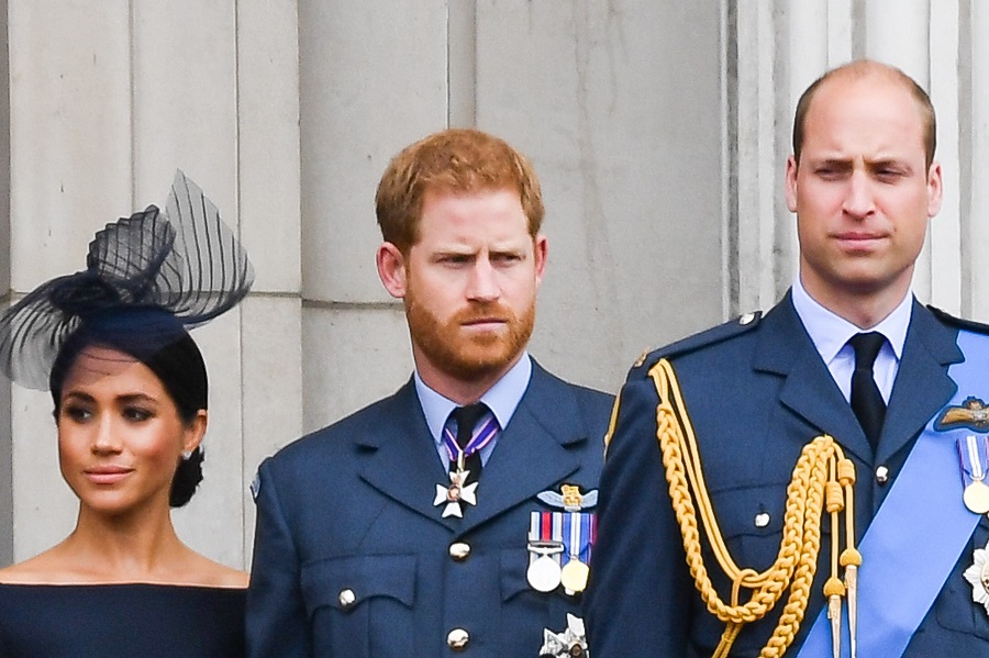 ウイリアム王子とヘンリー王子とメーガン妃【写真：Getty Images】