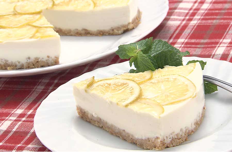 豆乳ヨーグルトのレモンチーズケーキ風 ※写真のレシピには「マルサンアイ 豆乳グルト」を使用【写真提供：マルサンアイ（株）】