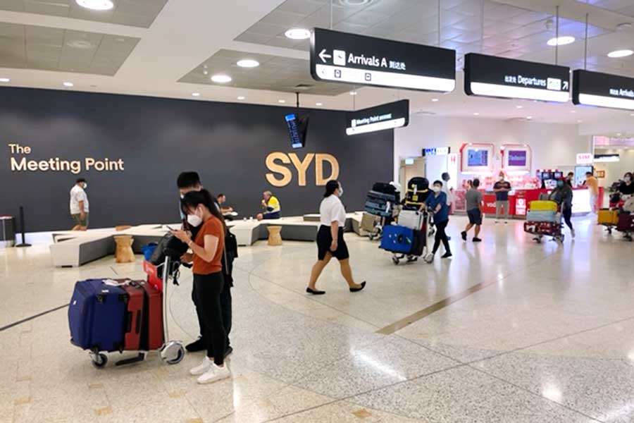 1月30日のシドニー国際空港到着ロビー。日本から到着する留学生も増え、徐々に活気を取り戻しつつある【写真提供：藤原愛彦】