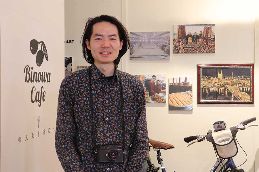 林さんとともに旅した自転車も展示されている「Binowa Cafe」【写真：Hint-Pot編集部】