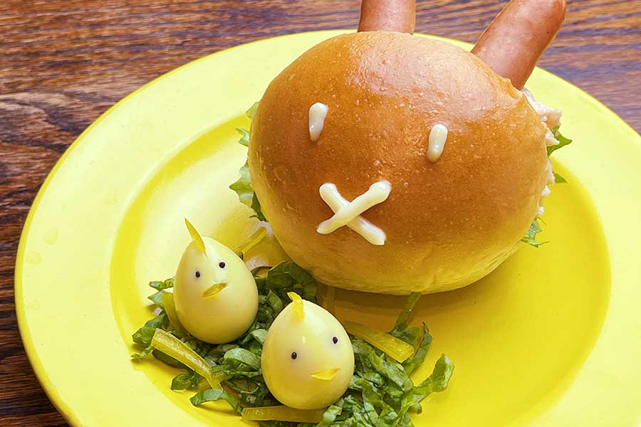 イースターのシンボル、野ウサギとヒヨコを料理で再現【写真：和栗恵】