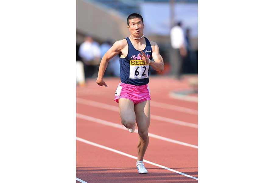 洛南高校3年時に出場した「SEIKOゴールデングランプリ陸上2013東京」で快走を見せた桐生選手【写真：Getty Images】