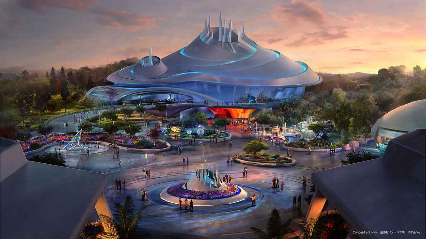 2027年に再オープンされる「スペース・マウンテン」周辺のイメージ図（c）Disney