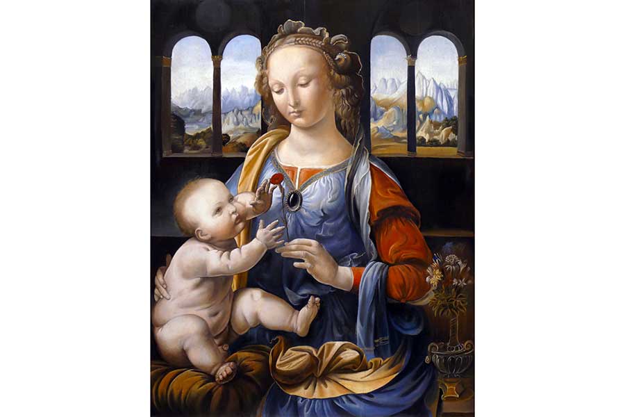 レオナルド・ダ・ヴィンチが描いた「カーネーションの聖母」【写真：Getty Images】