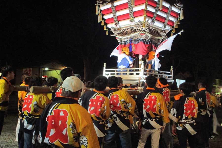 日和佐八幡神社（美波町）の秋祭り「日和佐ちょうさ」への参加も徳島へ通う時期を考える重要な要素となった【写真提供：杉浦那緒子】