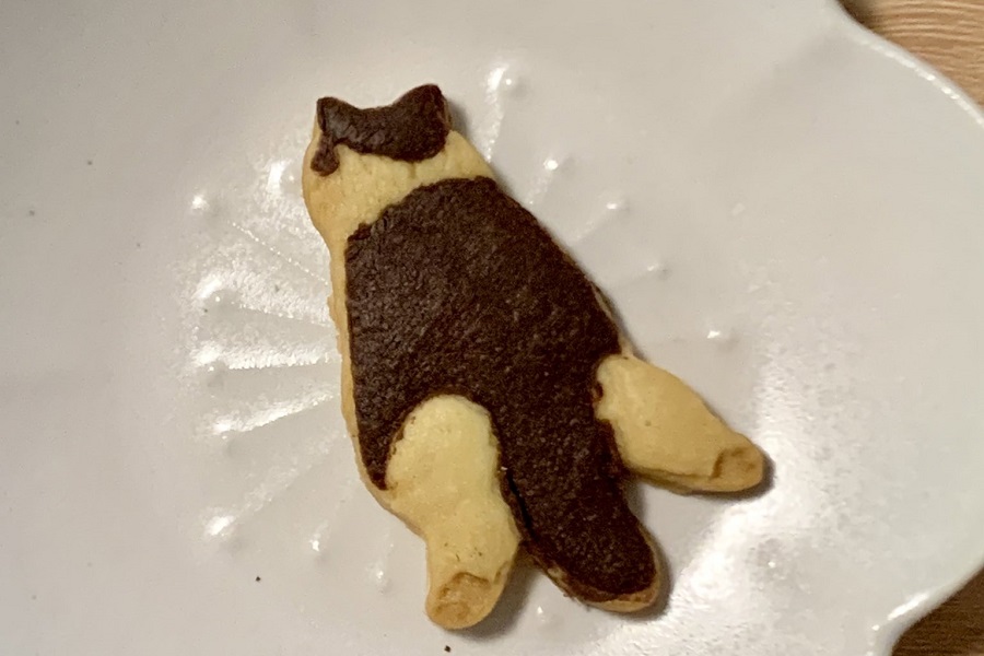 飼い主さんが作ったおもちちゃんの後ろ姿クッキー【写真提供：おもち（@omochiomoching）さん】