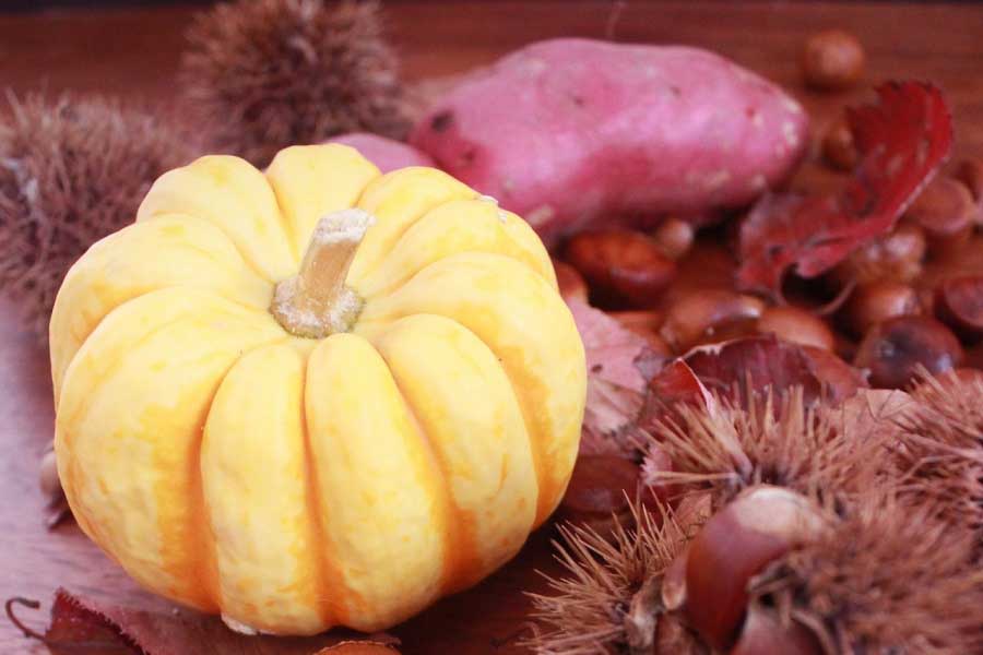 秋の味覚。サツマイモ、栗、カボチャ（写真はイメージ）【写真：写真AC】