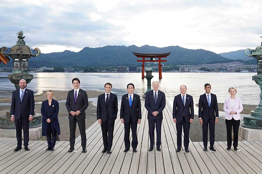 宮島・厳島神社に集うG7サミット参加国首脳【写真：Getty Images】