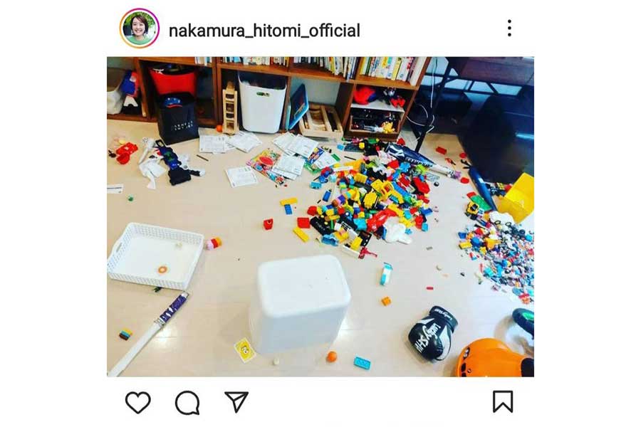 「嘘だろ…」。中村仁美さんが部屋の惨状をインスタグラムに投稿（画像はスクリーンショット）