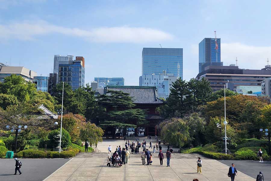 東京タワーのそばに広がる緑豊かな増上寺【写真提供：アリソン】