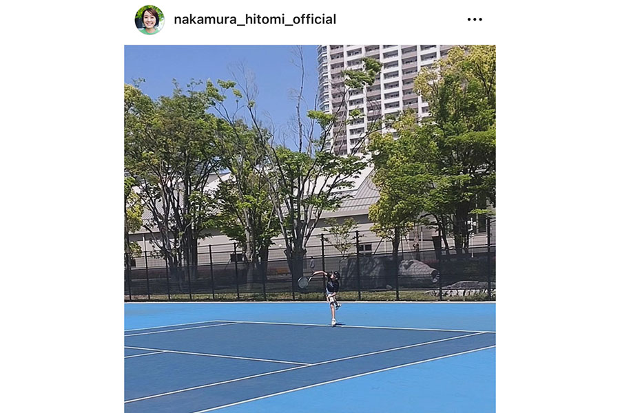 中村仁美さんの長男がテニスの大会に出場（写真はスクリーンショット）