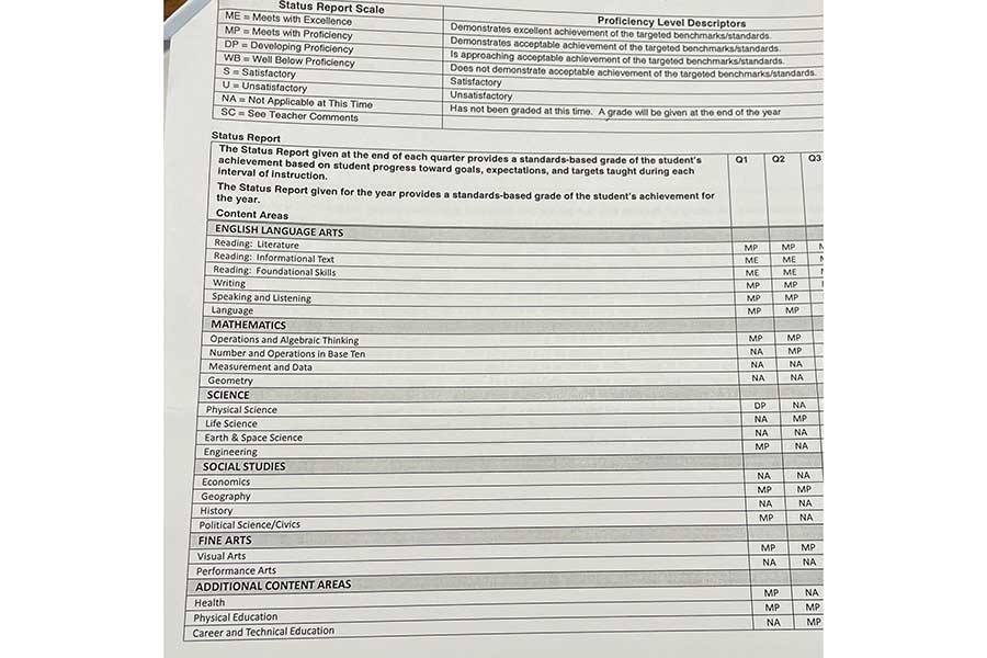 一番上のグラフ「Status Report Scale」が評価の基準となり、成績がつけられる【写真：i-know】