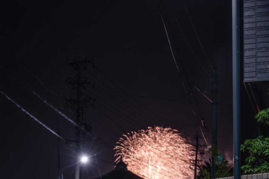 おばあさんが見上げていた花火。少し離れた場所から撮影した美しい一枚が話題に【写真提供：Tatsuki Ito（@ta2funk）さん】