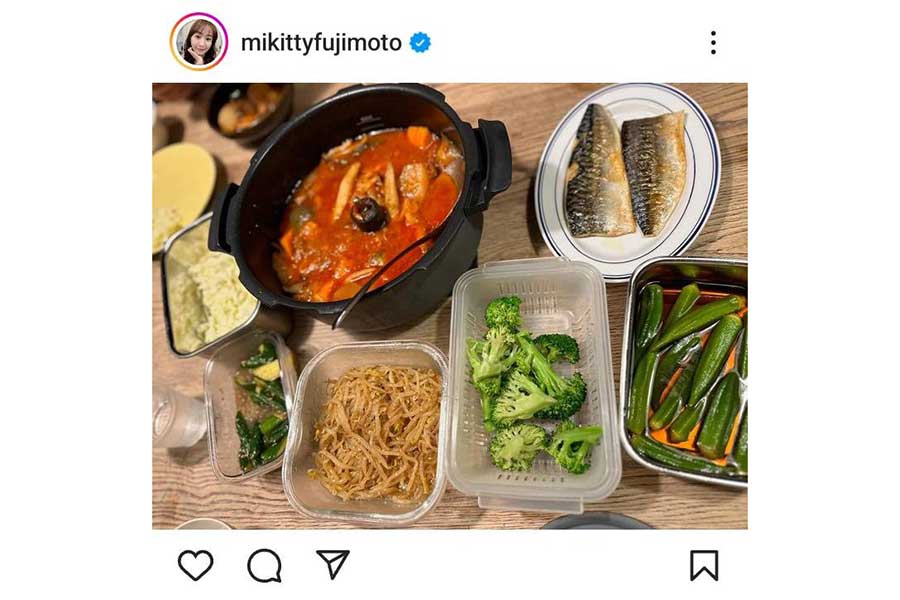 多くの共感を呼んだ、藤本美貴さんの食卓（画像はスクリーンショット）