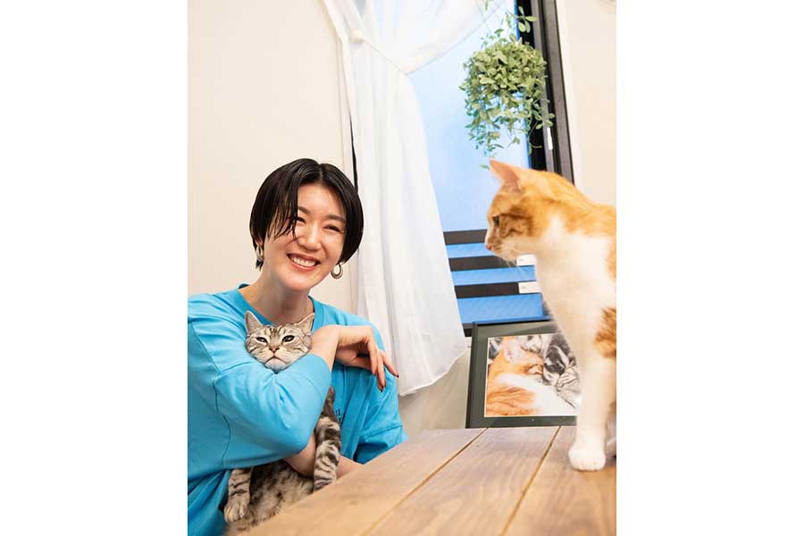 栗原恵さんは3匹の保護猫と暮らしている【写真提供：栗原恵】