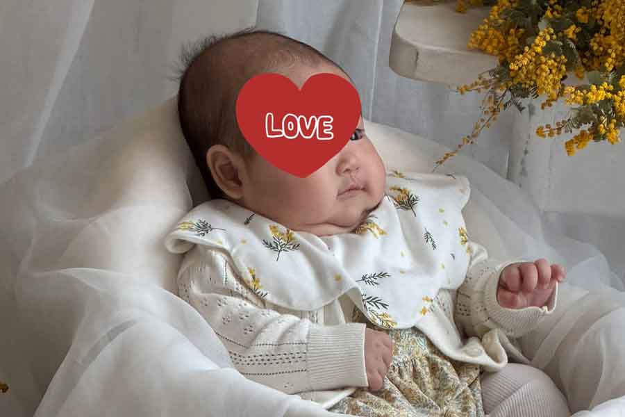 愛らしい生後3か月の娘さん【写真提供：おみそ（@misoteya3938）さん】