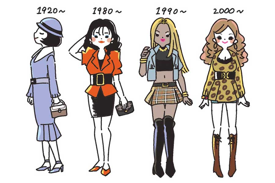 1920年代のモダンガール（モガ）から2000年以降のヘア＆ファッション【画像：イラストAC】