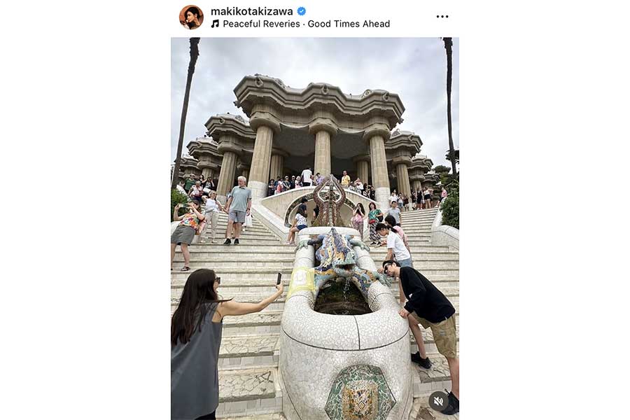 スペイン旅行に行ったことを報告した滝沢眞規子さん(スクリーンショット)