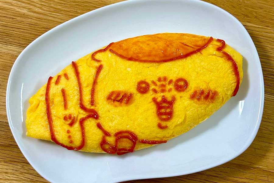 完成度が高い！　「ちいかわ」のくりまんじゅうを描いたケチャップアート【写真提供：あにピィ（@ani_p_p）さん】