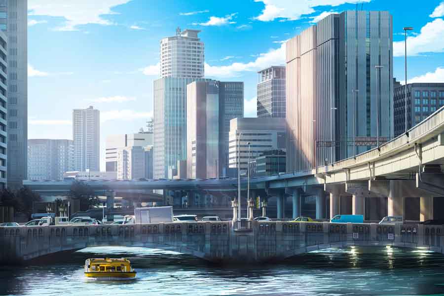 青い空の色が美しい、ハンカチさんの作品【画像提供：ハンカチ（@koutyakizoku）さん】