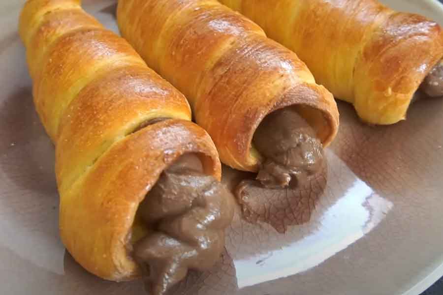 さわさんが作ったチョココロネパンに感激（スクリーンショット）