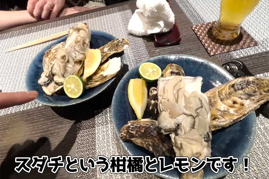日本の生ガキの大きさとおいしさにびっくり（スクリーンショット）