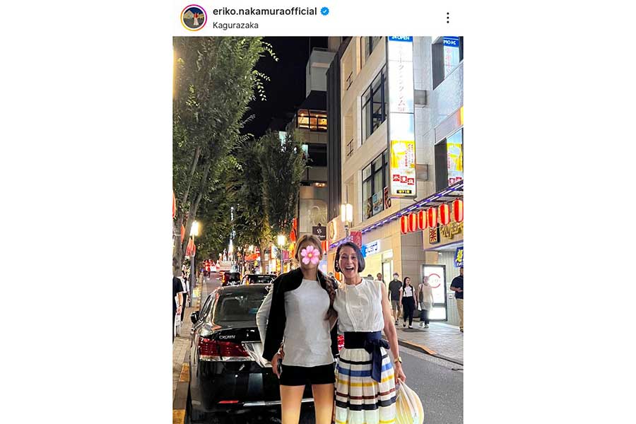 次女と中村江里子さんのツーショット（スクリーンショット）