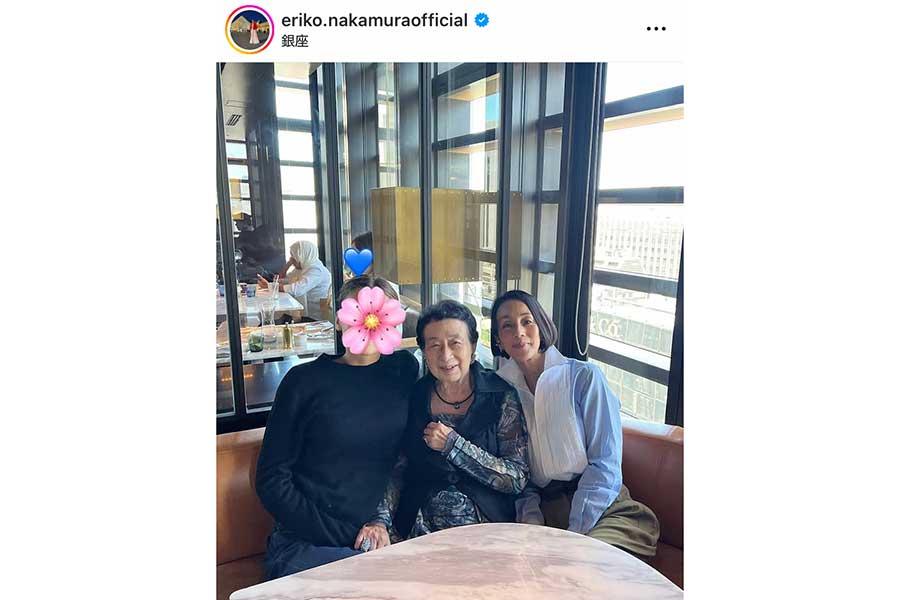 次女と母とともに日本滞在を楽しむ中村江里子さん（スクリーンショット）