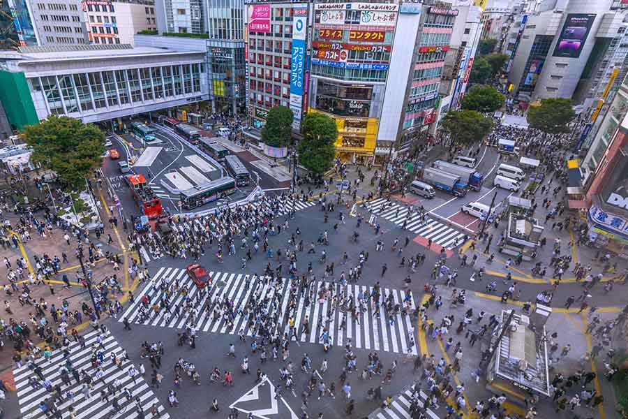 多くの人が行きかう東京・渋谷のスクランブル交差点【写真：PIXTA】