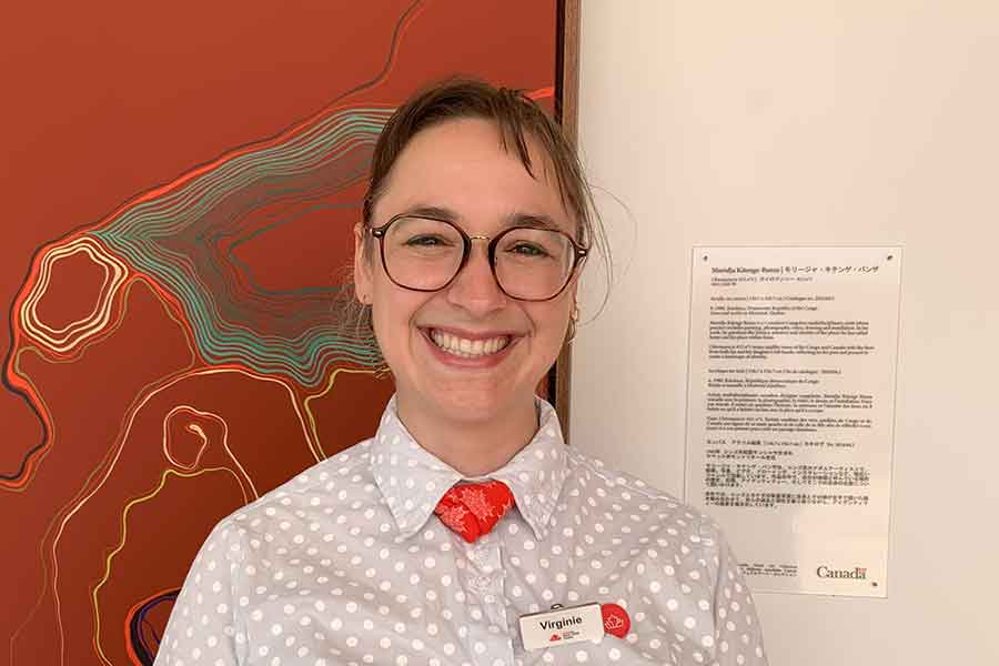 カナダパビリオンのヴィルジニーさん【写真：Hint-Pot編集部】