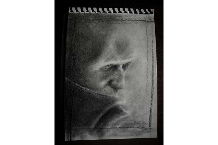 Tomさんが雲の写真をもとに描いた鉛筆画【写真提供:Tom(@tom_naoji)さん】