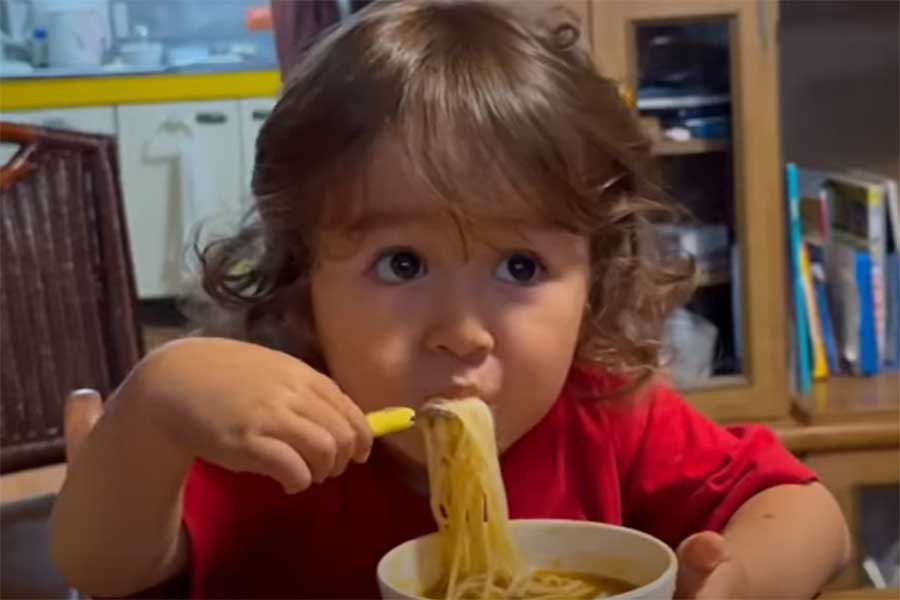 ソノくんが夢中になってすすったそうめん（スクリーンショット）
