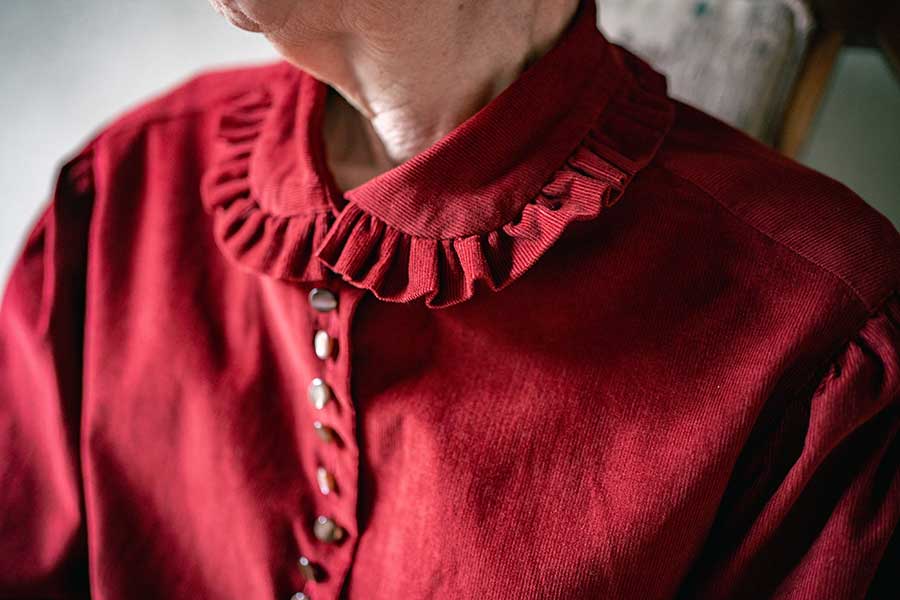 恒川さんが作ったワンピース。襟元も素敵【写真提供：旅する喫茶のツナマヨ（@HiroyaTsunekawa）さん】