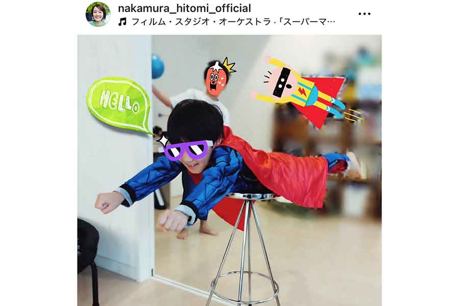 「ハロウィンの練習」をする、中村仁美さんの三男（スクリーンショット）