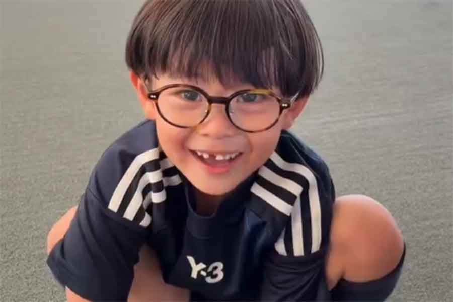 見事なシュートが話題になったGONさんの息子さん【写真提供：GON（@21gongongon）さん】