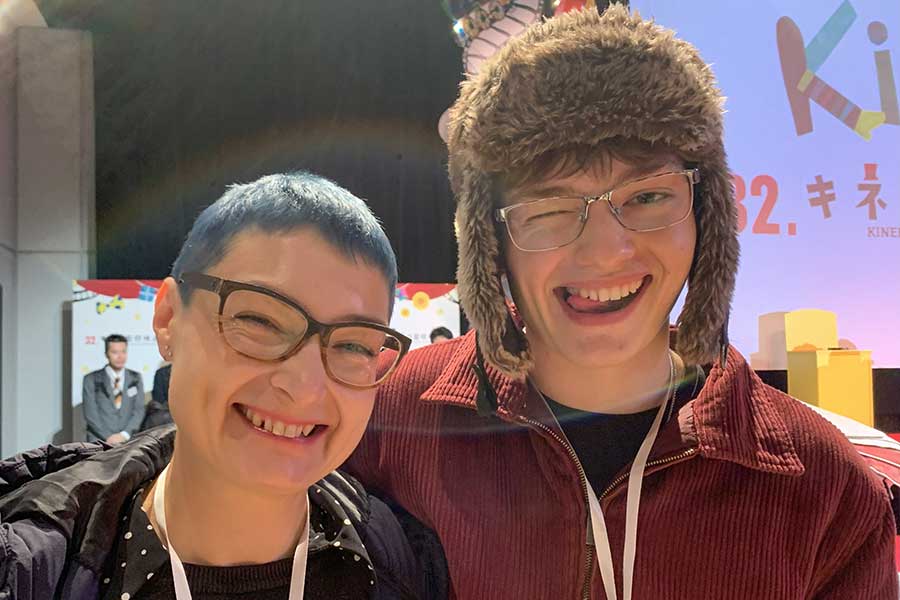 ポーランドから来た(左から)ヨアンナさんと、息子のフラネクさん【写真:Hint-Pot編集部】