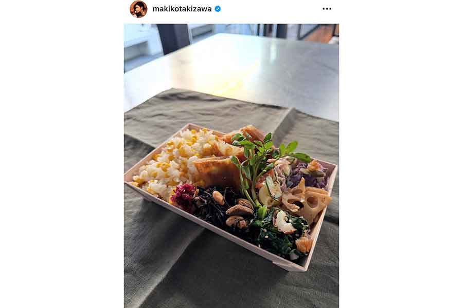 滝沢眞規子さんが夫に作った弁当（スクリーンショット）