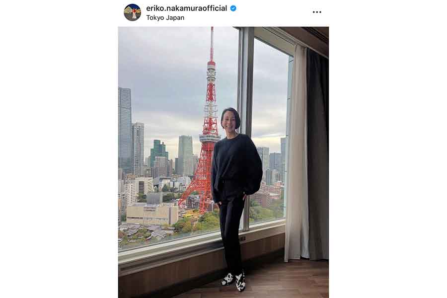 日本に滞在していた中村江里子さん（スクリーンショット）