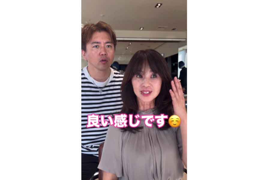 前髪ができたことで雰囲気が若返った女性（スクリーンショット）