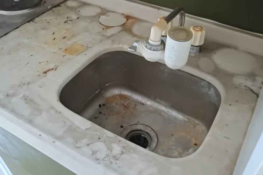 掃除前のキッチン（スクリーンショット）