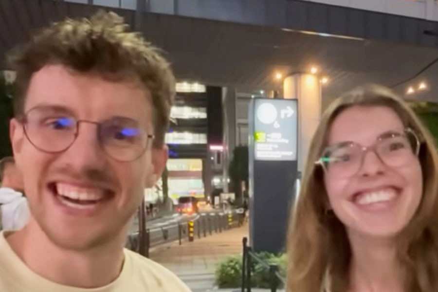 オランダからやってきた（左から）マークさんとサナさん（スクリーンショット）