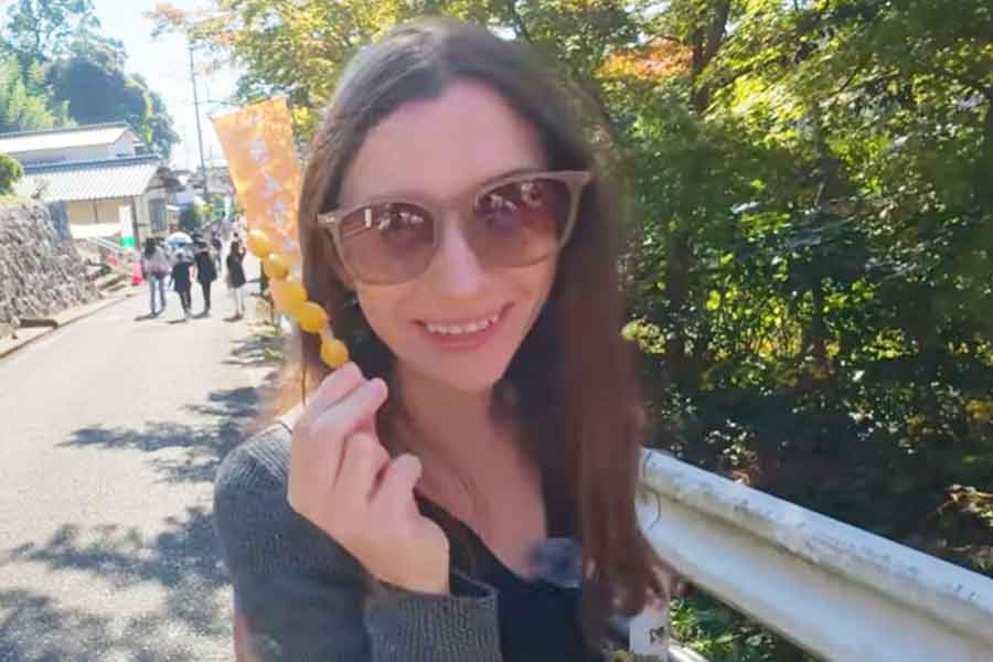 九年庵の屋台で味わった銀杏（スクリーンショット）