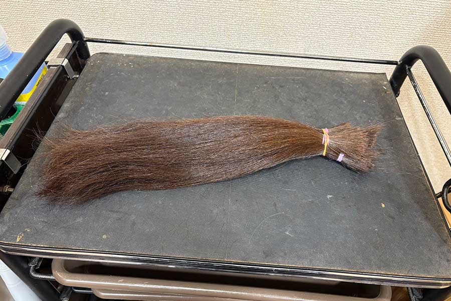 カットされた髪の束にはさまざまな思い入れが【写真提供:Sugako(@poohko29)さん】