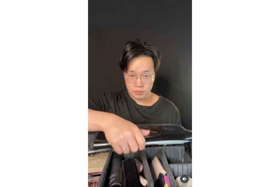 インフルエンサーのたろちゃん。メイク前の姿（スクリーンショット）