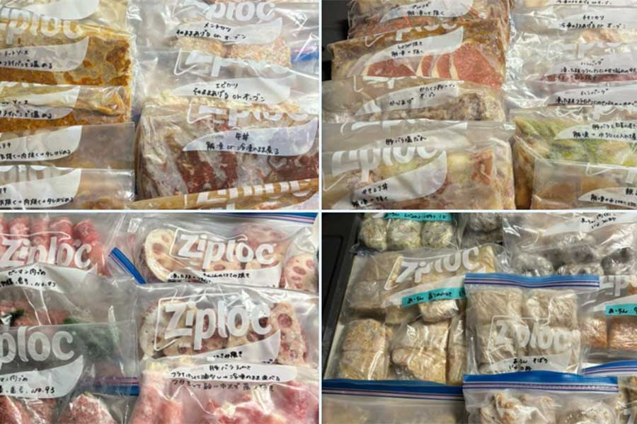 妊娠後期の女性が用意した大量の作り置き食材【写真提供：投稿者】