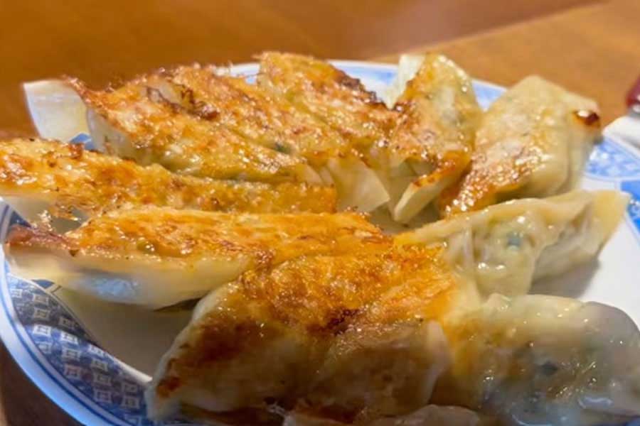 子どもたちがおじいちゃんと一緒に作った餃子（スクリーンショット）